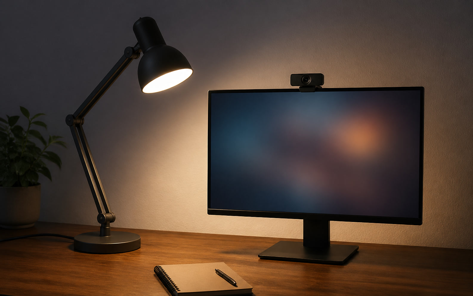 Workspace visual for Task Lighting for Video Meetings