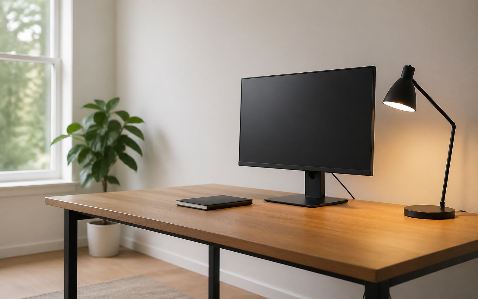 Workspace visual for Minimal Desk Setup for Deep Work