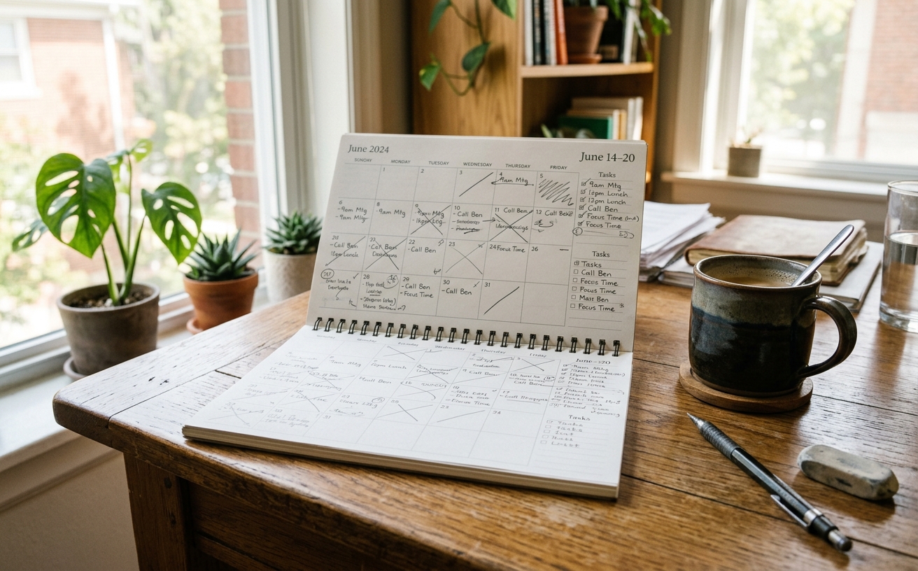 Workspace visual for Calendar Blocking that Survives Interruptions