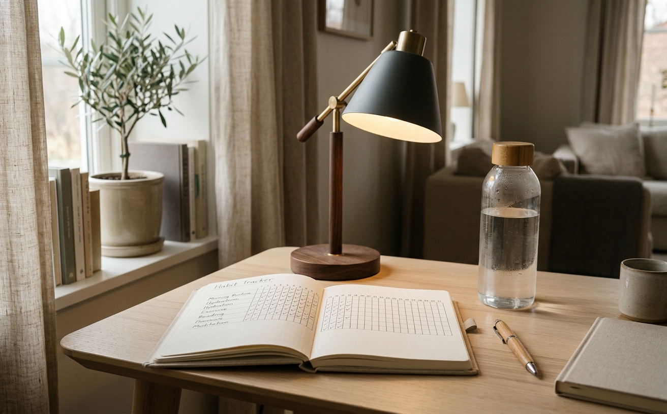 Workspace visual for Habit Trackers that Do Not Become Chores