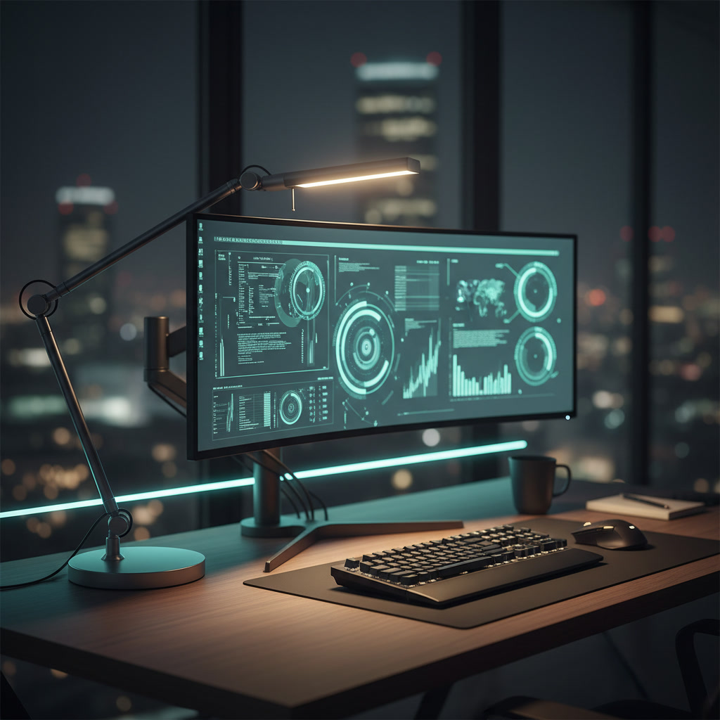 Workspace visual for Desk Lamp Placement for Late Calls