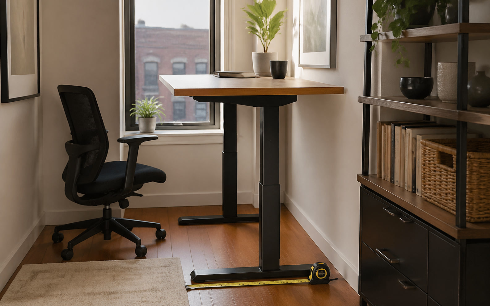 Workspace visual for Standing Desk Trade-offs in Small Rooms