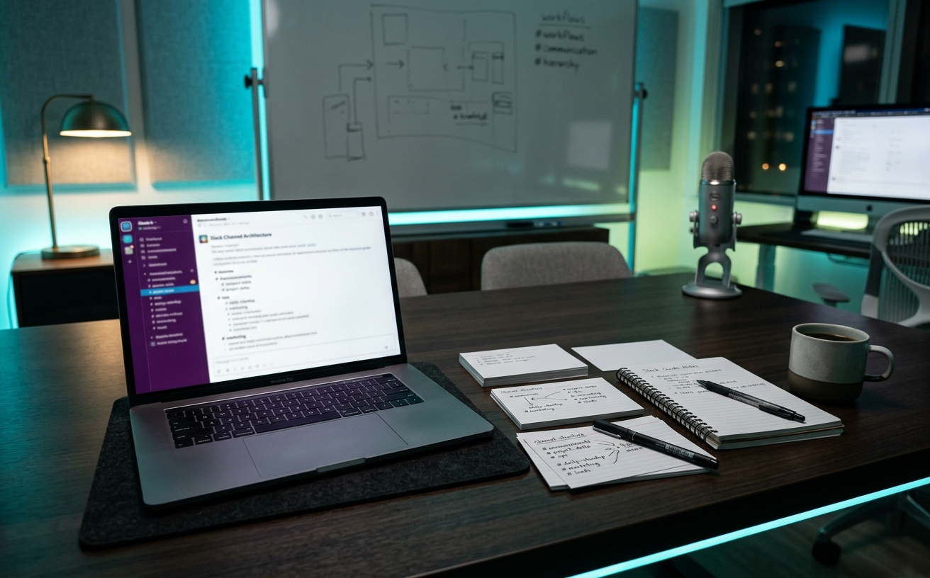 Workspace visual for Slack Channel Architecture for Small Teams