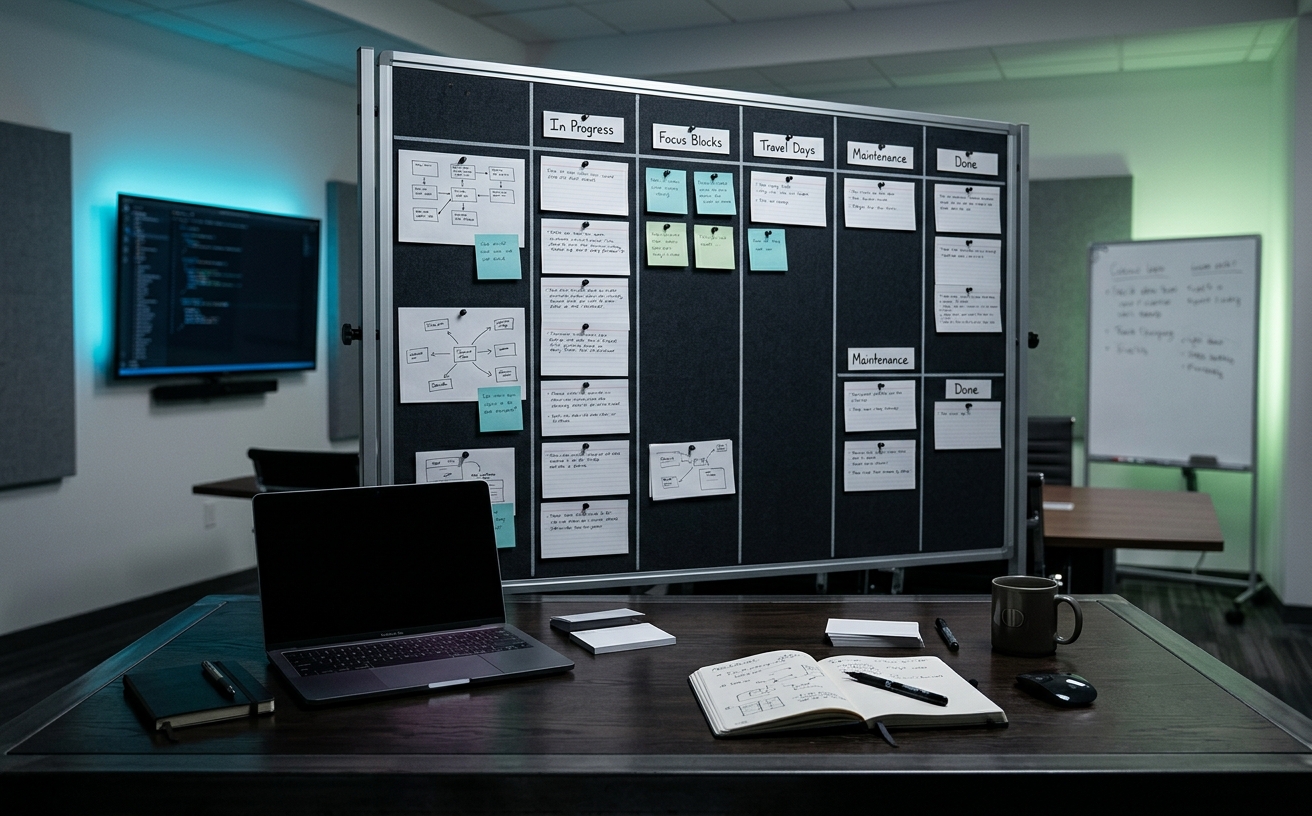 Workspace visual for Project Boards that Do Not Become Museums